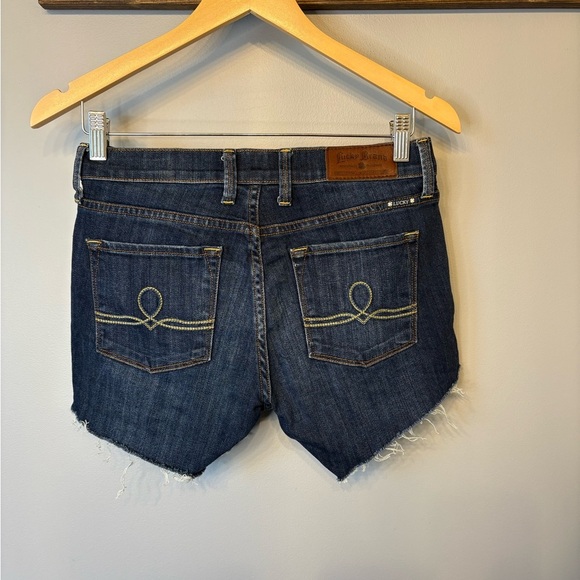 Lucky Brand Dark Blue Denim Cut-Off Jean Shorts size 27/4 - Picture 4 of 11
